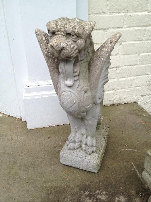 Pair of Mythical Concrete Griffins