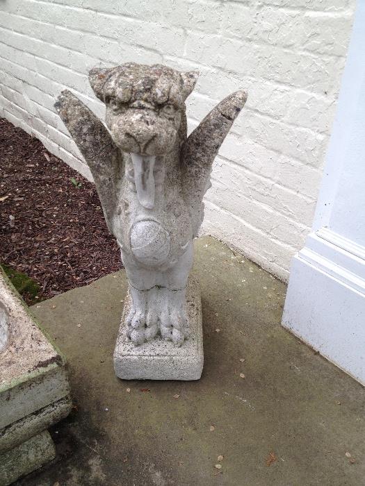 Pair of Mythical Concrete Griffins