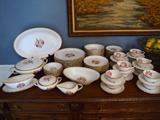 one of two large sets of vintage Noritake china with purple orchid pattern