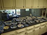 huge, HUGE collection of Blue Willow china