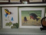 Claude Peacock original butterfly and 2 bream prints