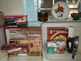 Vintage Kitchen Items, Enamel Ware Bowl and Tole Bucket