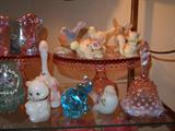 some of the many pieces of Fenton Glassware, most of which were very limited or special edition pieces.