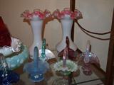 some of the many pieces of Fenton Glassware, most of which were very limited or special edition pieces.