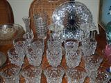 some of the many pieces of Fostoria AMERICAN