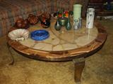 coffee table in Hollywood Regency style, has 2 matching end tables