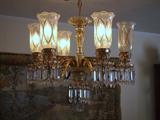Bohemian (possibly Moser) chandelier