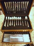 HUGE set of art deco flatware in nice Pacific case