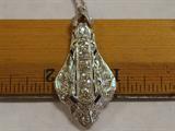 Exceptional Art Deco 18k white gold and diamond pendant with sapphires, appraised in 1996 for almost $6000. I have it priced to sell!!!!!!!!!!