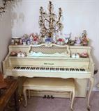 rare French Provincial piano with stool