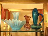 more art glass including Italian and a Fostoria Heirloom epergne