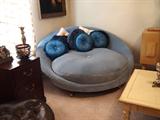 everyones favorite! vintage large round lounger in blue!