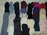 some of the MANY vintage gloves, all lengths colors and materials