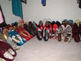 some of the HUNDREDS of pairs of NICE shoes, most never worn!! sizes 6.5 to 8, mostly 7.5 and 8