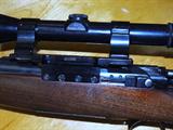 details of Austrian made rifle, possibly a 308, with proof marks dating it to 1892-1918.  Comes with Williams 4x scope.