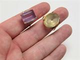 gold rings with HUGE stones!!  Amethyst and Citrine