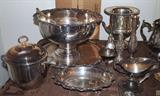 some of the many pieces of silver plate, and some sterling silver as well!