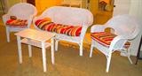 wicker set with brand new cushions