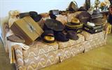 some of the many vintage hats and shoes/purses