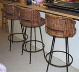 set of three midCentury modern barstools