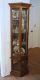 tall lighted vintage curio cabinet, full of collectibles!