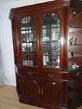 Lineage 3 Section Mahogany Curio- 69"Wide, 37" Center Section, 16" both sides, 22" Deep 
