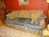 Beautiful French Velvet Tapestry Sofa 83" Long  