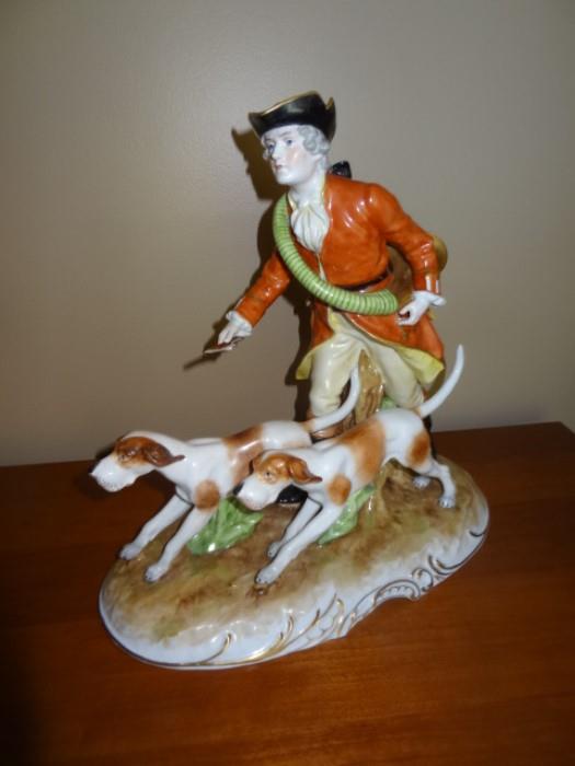 Huge Von Schierhotz Figurine signed with company mark, Made In Germany, 14"High X 13" Long 