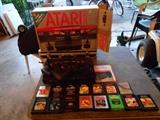 Vintage Atari game console with games