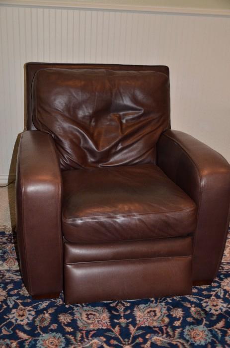 Crate and Barrel Leather Recliner