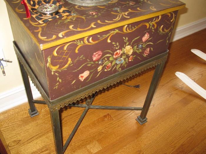 Handpainted table with storage