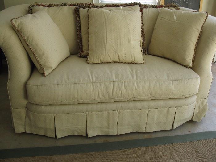 Lovely custom sofa with pillows. Heavenly!