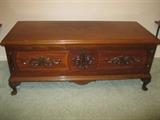 Carved wood chest   $125