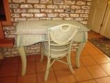 WICKER DESK AND CHAIR