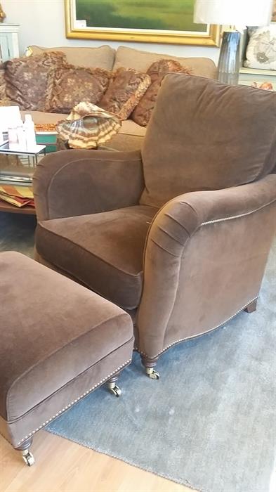 Down chair and ottoman by Hickory Chair