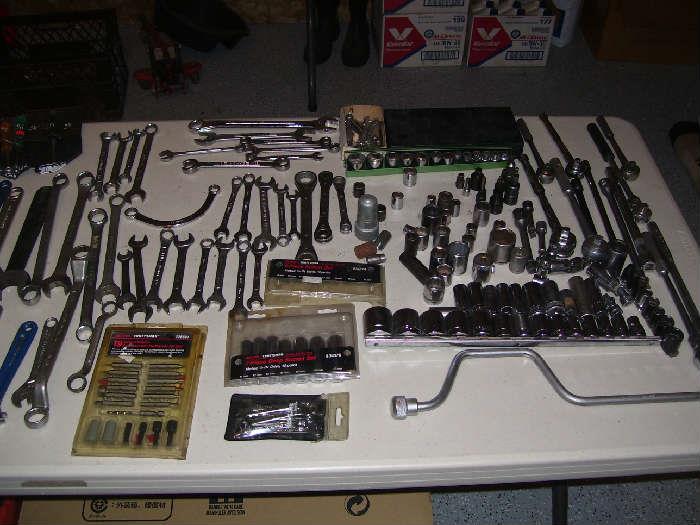 lots of wrenches and sockets, many are Craftsman