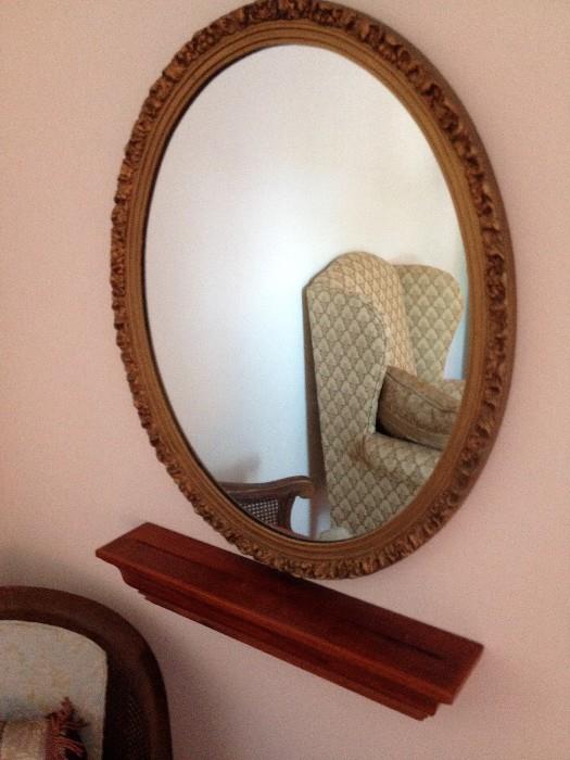 Oval Mirror & Shelf