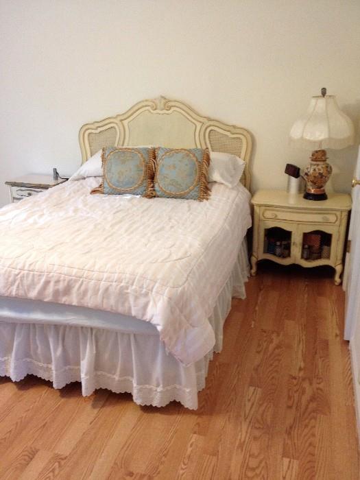 French Provincial Full Size Bed and Night Stand