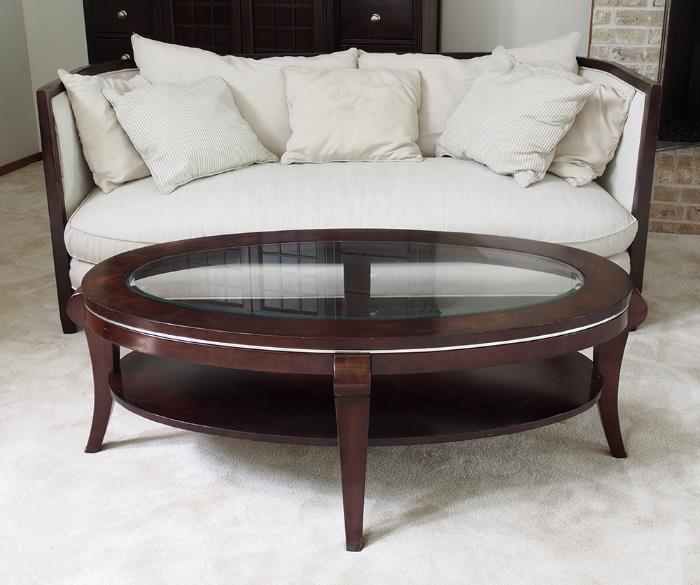Oval Glass Top Martini Table 52"x32" - 120.00