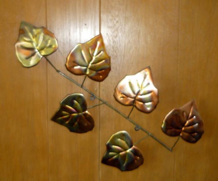 Mid Century Modern Brass and Copper Butterfly and Leaf Wall Hangings       http://bid.auctionbymayo.com/view-auctions/catalog/id/7753/lot/987184/?url=%2Fview-auctions%2Fcatalog%2Fid%2F7753%2F