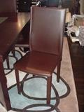 Leather chair with dining set