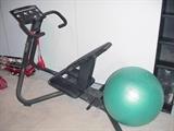 Precor stretcher, and Pilates ball