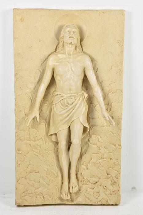 Lot 84: BILL MACK, (American, born 1949), Ascension, Bonded sand relief sculpture, ed. 19/50, H 47 x W 26 inches.