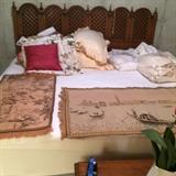 King-sized bed with mattress, box springs and headboard & frame