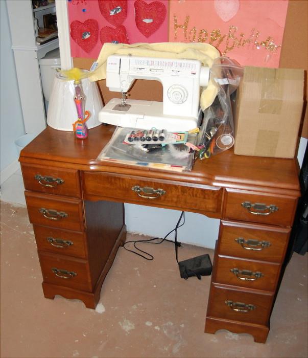 Singer Sewing Machine & Desk