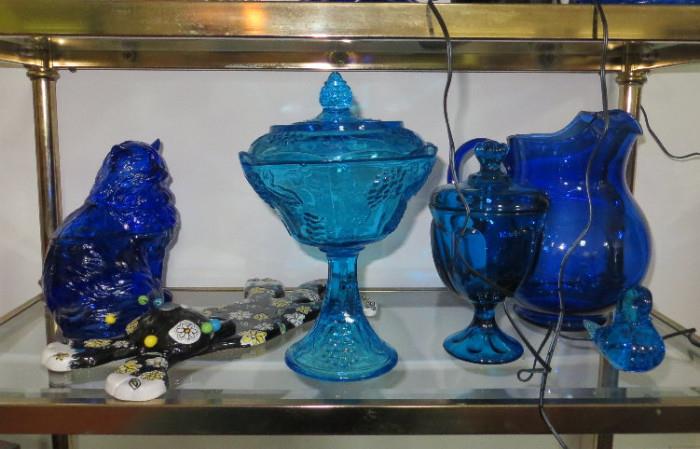 Some Of The Cobalt Blue Glassware