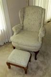 Wing Back Arm Chair & Foot Stool