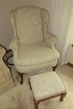 Wing Back Chair & Stool