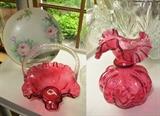 Closeup of Fenton Glassware