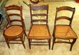 3 Restored Cane Bottom Chairs in perfect Condition